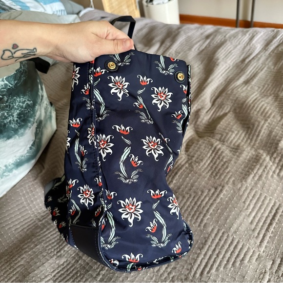 Tory Burch ELLA Nylon Tote Blue Floral - Picture 6 of 12